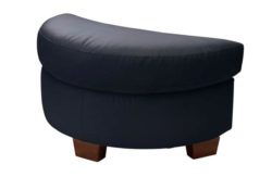 Collection Sorrento Leather Footstool - Black